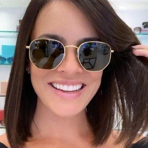 Ray-Ban Hexagonal Sunglasses RB3548N 001 52mm Gold Frame Green Classic G-15 Lens